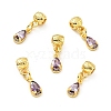 Rack Plating Brass Micro Pave Cubic Zirconia Pendants KK-E034-21G-01-1