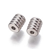 Tarnish Resistant 201 Stainless Steel Grooved Beads STAS-P239-06P-1