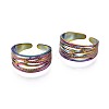 304 Stainless Steel Chunky Wide Cuff Ring RJEW-N038-102-1