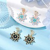 Handmade Glass Seed Beads Flower Dangle Stud Earrings EJEW-MZ00570-1