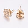 Brass Micro Pave Cubic Zirconia Stud Earrings EJEW-F125-06-3