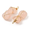 Natural Rose Quartz Pendants G-K338-30G-03-2