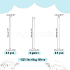 30Pcs 3 Style 925 Sterling Silver Flat Head & Eye & Ball Head Pins STER-PH0002-24-2