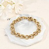 304 Stainless Steel Rolo Chain Bracelets for Women Men BJEW-F488-44G-3