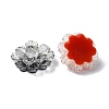 Flower Resin Cabochons with Golden Glitter Powder CRES-Q006-07A-4