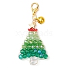 Christmas Trees Glass Beaded Pendant Decorations HJEW-JM02537-3