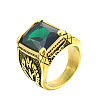 316L Stainless Steel & Cubic Zirconia Men's Vintage Carved Finger Rings FS-WG82D33-38-1