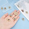 8pcs 4 colors Evil Eye Resin Brass Connector Charms Sets RESI-GA0001-21-2