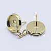 Brass Stud Earring Settings KK-P131-01A-10mm-G-2