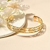 304 Stainless Steel Open Cuff Bangles for Women BJEW-Z083-02G-03-2