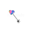 304 Stainless Steel & Acrylic Straight Barbell Tongue Rings FS-WG7AF88-03-1
