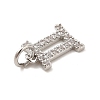 Brass Micro Pave Cubic Zirconia Charms KK-E077-02P-11-3