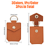 CHGCRAFT 3Pcs 3 Colors Access Card Holder Leather Keychain KEYC-CA0001-53-2