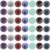 2 Strands Chakra Theme Natural Red Rainbow Jasper & Yellow Aventurine & Tiger Eye & Green Aventurine & Blue Spot Stone & Lapis Lazuli & Amethyst Beads Strands G-SP0001-23-1