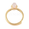 Double Pointed Hexagonal Prism Natural Rose Quartz Adjustable Rings for Women RJEW-G327-01G-04-3