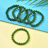 Natural TaiWan Jade Bead Stretch Bracelets BJEW-K212-B-019-1