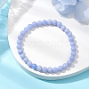 Natural Dyed Blue Lace Agate Beads Stretch Bracelets for Women BJEW-JB11260-1