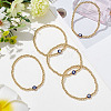 ANATTASOUL 5Pcs Brass Beaded Stretch Bracelets Set BJEW-AN0001-03-7