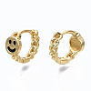 Brass Enamel Huggie Hoop Earrings EJEW-S210-012-NR-4