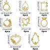 Olycraft 32Pcs 8 Style Alloy Open Back Bezel Pendants PALLOY-OC0002-86-2