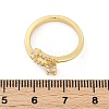 Oval Brass Micro Pave Clear Cubic Zirconia Open Cuff Rings for Women RJEW-G343-24G-5