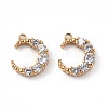 Brass Micro Pave Clear Cubic Zirconia Charms KK-E068-VF276-2