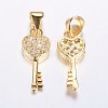 Long-Lasting Plated Brass Micro Pave Cubic Zirconia Pendants ZIRC-F069-45G-2