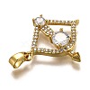 Brass Clear Cubic Zirconia Constellation Charms KK-B031-08G-3