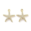 Brass Micro Pave Clear Cubic Zirconia Pendants ZIRC-P120-05G-1