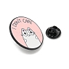 Cartoon Cat Shape Theme Black Alloy Brooches JEWB-A025-02F-3