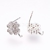 Brass Micro Pave Cubic Zirconia Stud Earring Findings KK-F753-07P-RS-2