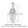 Brass Micro Pave Cubic Zirconia Pendants ZIRC-OY001-38P-2