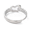 Non-Tarnish 304 Stainless Steel Hollow Heart Adjustable Rings RJEW-D006-19P-3