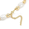 Rack Plating Oval Round Brass & ABS Imitation Pearl Beaded Necklaces NJEW-P317-10G-2