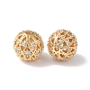 Brass Micro Pave Cubic Zirconia Beads KK-I702-43B-1