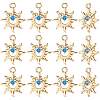 12Pcs Brass Micro Pave Cubic Zirconia Charms KK-DC0005-19-1
