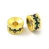 Brass Cubic Zirconia Spacer Beads KK-L215-004A-G03-1