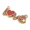 304 Stainless Steel Rose Rhinestone Word LOVE Connector Charms STAS-R160-03G-2