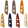 56Pcs 7 Colors 2-Hole Wood Buttons BUTT-GF0004-26-7
