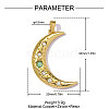 Brass Micro Pave Clear Cubic Zirconia Pendants CU-OY001-74G-2