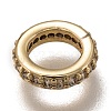 Brass Micro Pave Clear Cubic Zirconia Linking Rings ZIRC-I051-01G-2