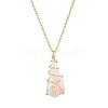 Electroplated Natural Quartz Crystal Prism Copper Wire Wrapped Pendant Necklaces NJEW-JN05027-01-4