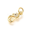 Brass Micro Pave Clear Cubic Zirconia Charms KK-Q040-04B-G-2