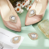 MAYJOYDIY US 4Pcs Brass Rhinestone Shoe Decorations FIND-MA0001-02A-4