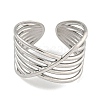 304 Stainless Steel Open Cuff Ring for Women RJEW-U014-11P-2