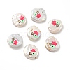 Flat Round Enamel Natural Pearl Beads BSHE-G028-01A-1