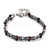 Natural Tiger Eye Beaded Bracelets BJEW-P339-03P-01-1