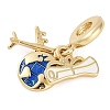 Rack Plating Brass Enamel European Dangle Charms KK-P287-12G-2