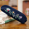DIY Flower Pattern Cotton Pen Bags Embroidery Kit SENE-PW0003-070G-1