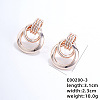 Fashionable Crossed Brass Stud Earrings Hip-hop Personality Trendy Ear Jewelry XX0906-3-1